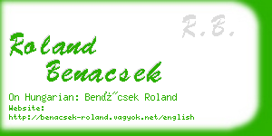 roland benacsek business card